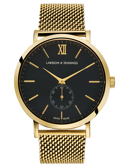 Lj Classic Lugano Mechanical Milanese 40mm Gold Black