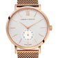 Lj Classic Lugano Mechanical Milanese 40mm Rose Gold White