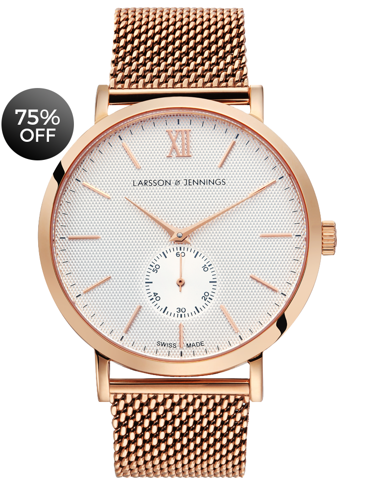 Lj Classic Lugano Mechanical Milanese 40mm Rose Gold White