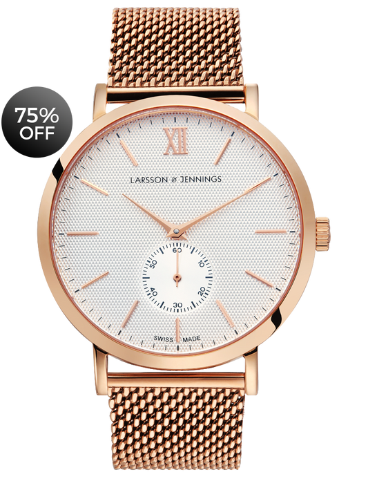 Lj Classic Lugano Mechanical Milanese 40mm Rose Gold White