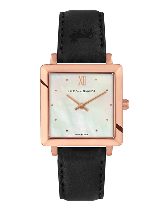 Bernadotte Norse Leather 34mm Rose Gold Pearl