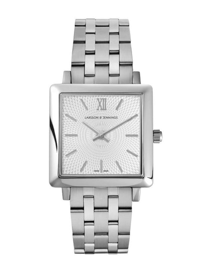 Sloan Guilloche Vasa Link 34mm Silver White