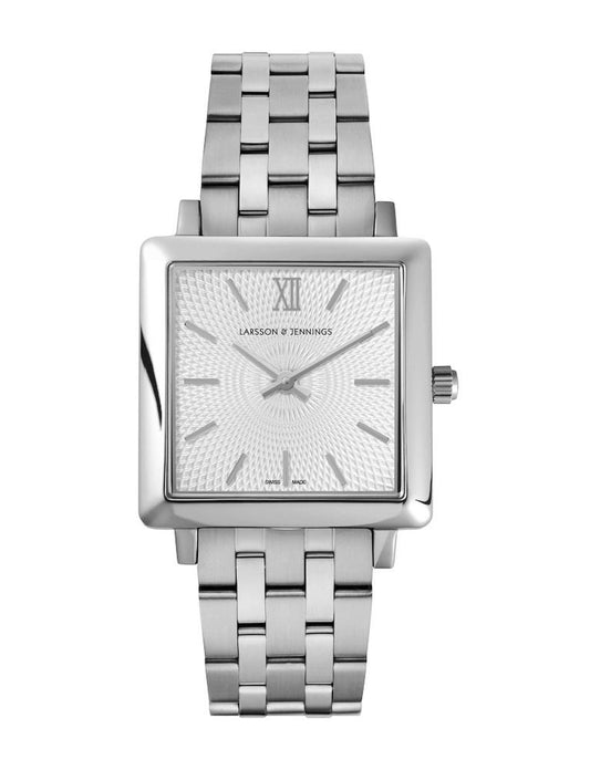 Sloan Guilloche Vasa Link 34mm Silver White
