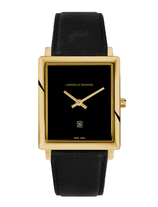 Jette Norse Leather 34mm Gold Black