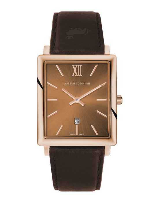 Solaris Norse Leather 40mm Rose Gold Black
