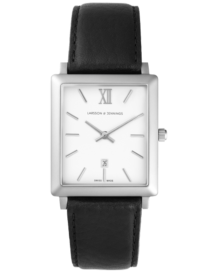 Lj Classic Norse Leather 40mm Silver White