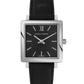 Sloan Guilloche Leather 34mm Silver Black