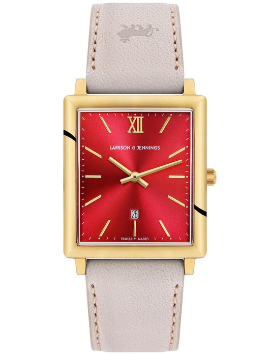 Solaris Norse Leather 40mm Gold Red