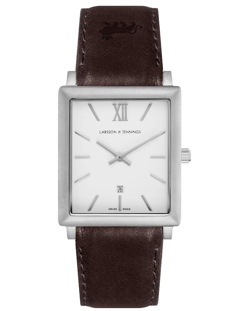 Lj Classic Norse Leather 40mm Silver White