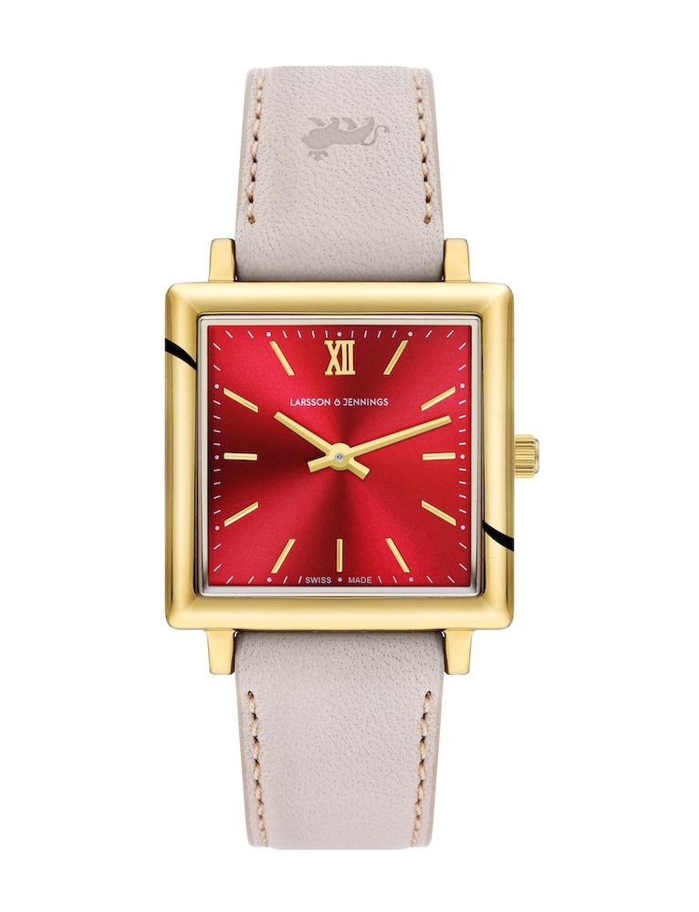 Solaris Norse Leather 34mm Gold Red