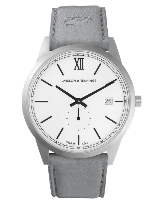 Saxon Leather 39mm Silver Black