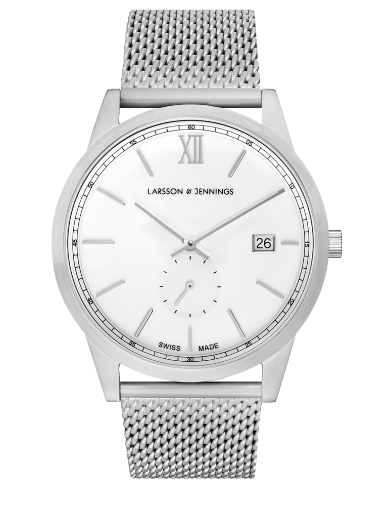 Saxon Milanese 39mm Silver White
