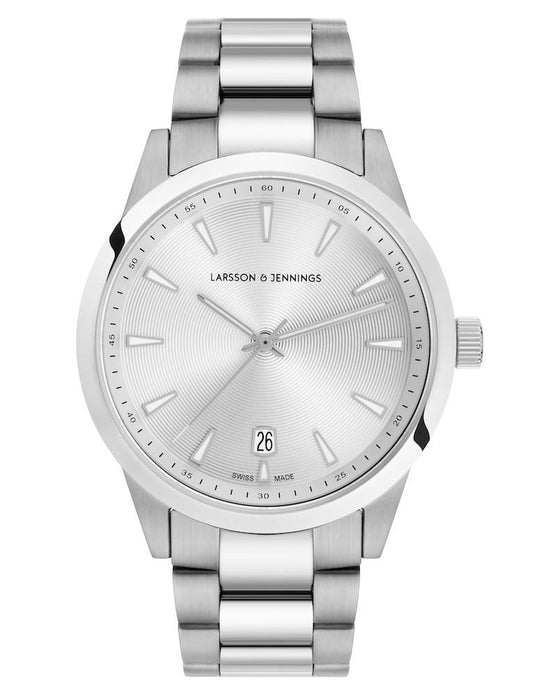 Velo Textured Sunray Vasa Link 39mm Silver White