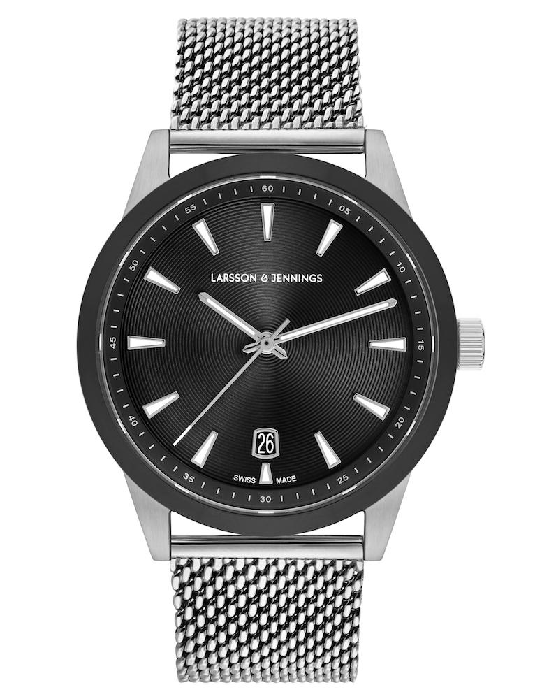 Velo Textured Sunray Milanese 39mm Silver Black