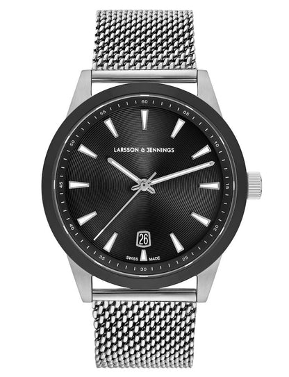 Velo Textured Sunray Milanese 39mm Silver Black