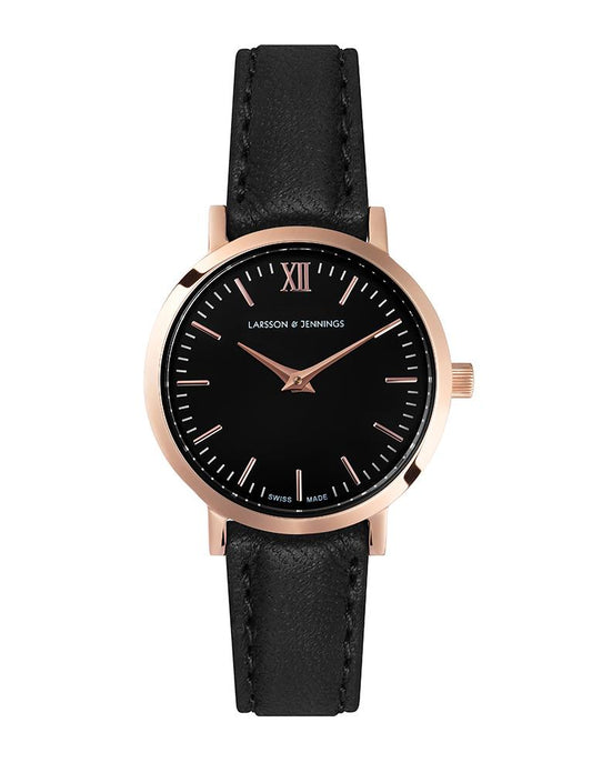 Lj Classic Lugano Leather 26mm Rose Gold Black