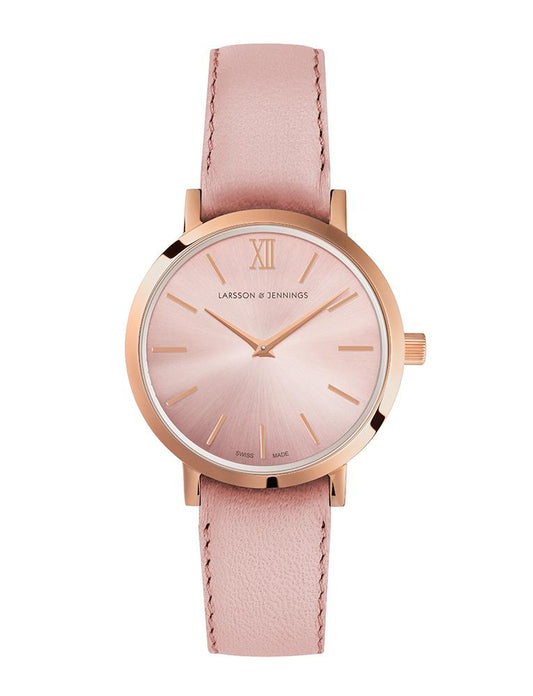 Solaris Lugano Leather 26mm Rose Gold Pink