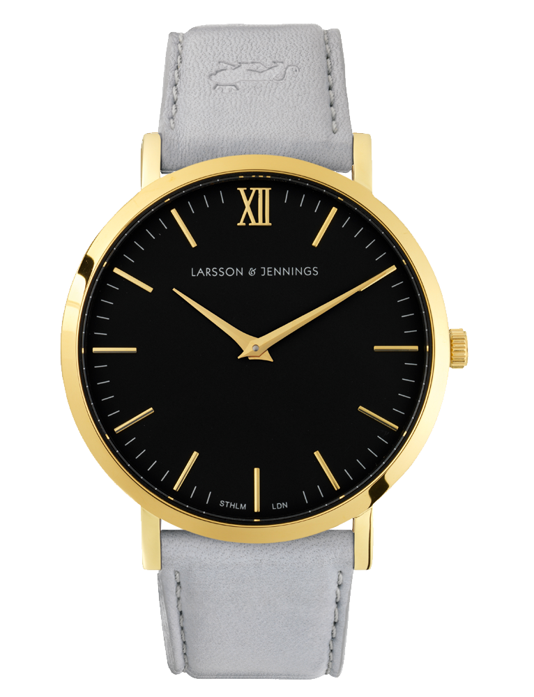LUGANO 40MM GOLD/BLACK LDOVE-GREY-SMOOTH LARGE