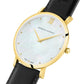 Bernadotte Lugano Leather 40mm Gold Pearl