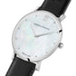 Bernadotte Lugano Leather 40mm Silver Pearl
