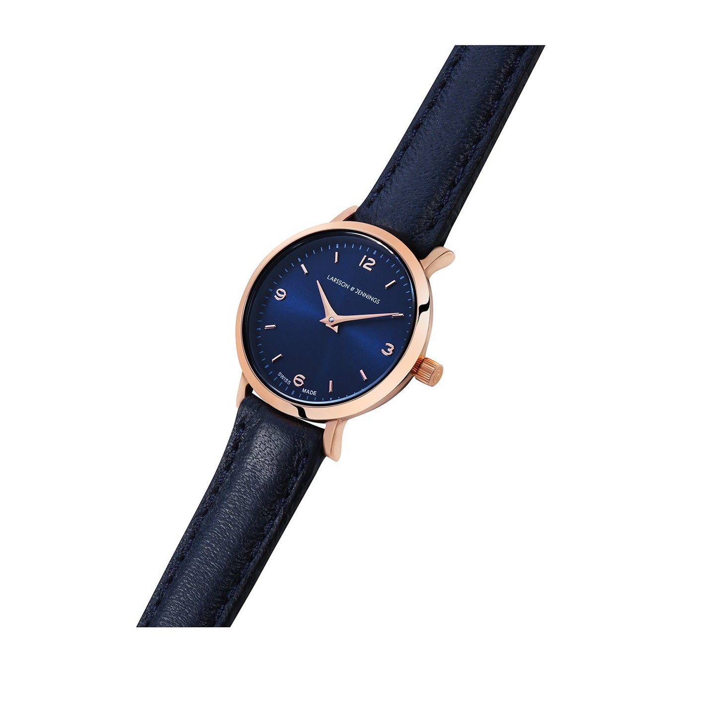Solaris Lugano Leather 26mm Rose Gold Navy