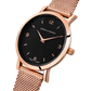 Lj Classic Lugano Milanese 33mm Rose Gold Black