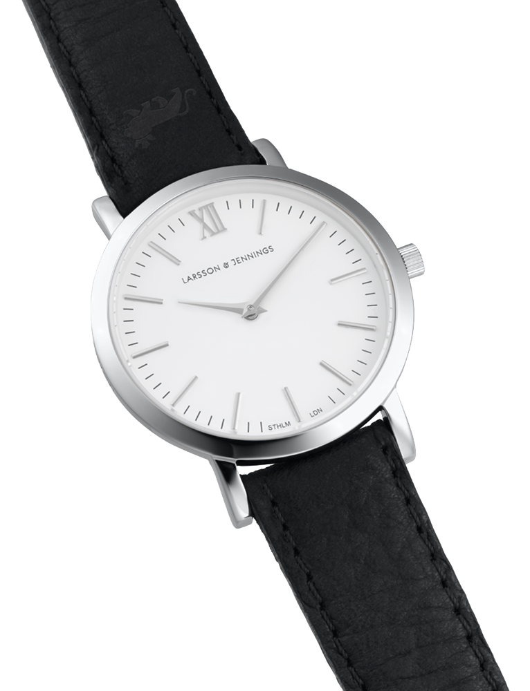 Lj Classic Lugano Leather 33mm Silver White