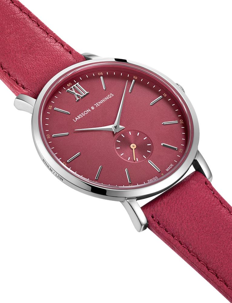 Jura Leather 38mm Silver Red