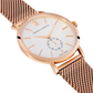 Lj Classic Lugano Mechanical Milanese 40mm Rose Gold White