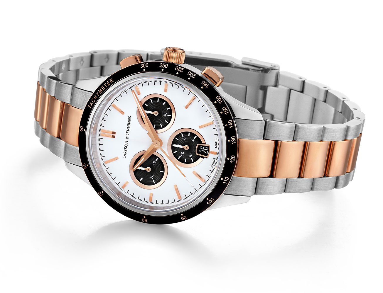 Rally Vasa Link 38mm Silver Black Rose Gold