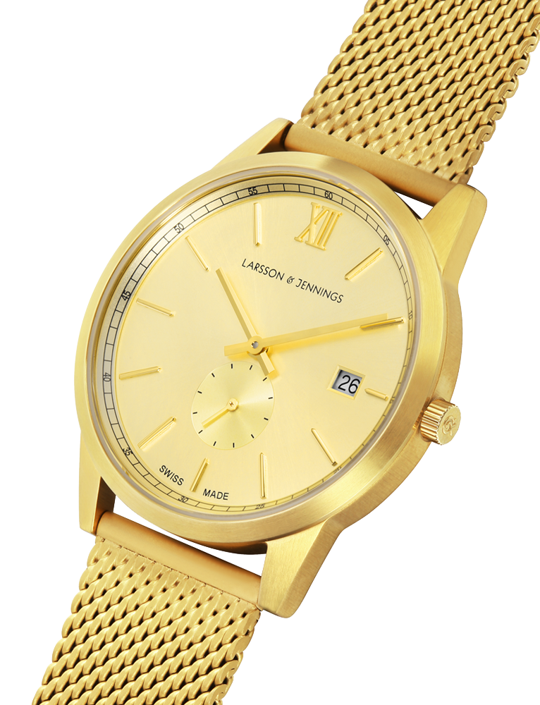 SAXON 39MM GOLD/GOLD SUNRAY MILANESE GOLD