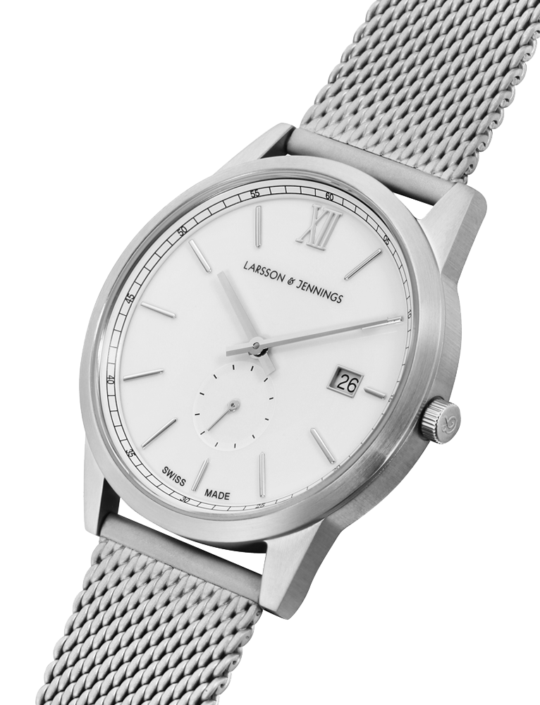 Saxon Milanese 39mm Silver White