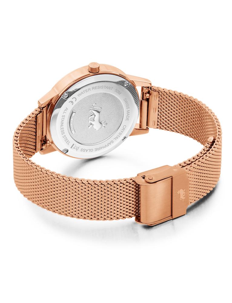 Velo Sunray Milanese 33mm Rose Gold White