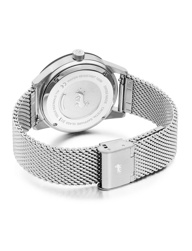 Velo Textured Sunray Milanese 39mm Silver Black