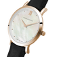 Bernadotte Lugano Leather 33mm Rose Gold Pearl
