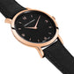 Lj Classic Lugano Leather 33mm Rose Gold Black