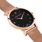 Lj Classic Lugano Milanese 33mm Rose Gold Black
