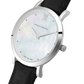 Bernadotte Lugano Leather 33mm Silver Pearl
