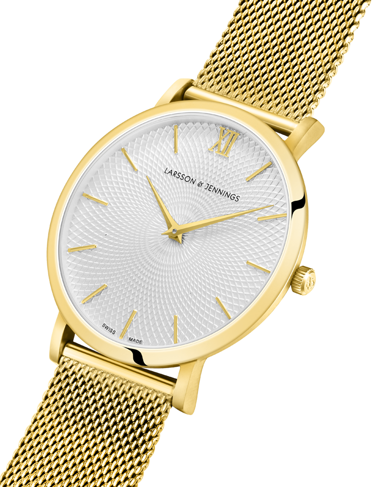 Sloan Guilloche Milanese 40mm Gold White
