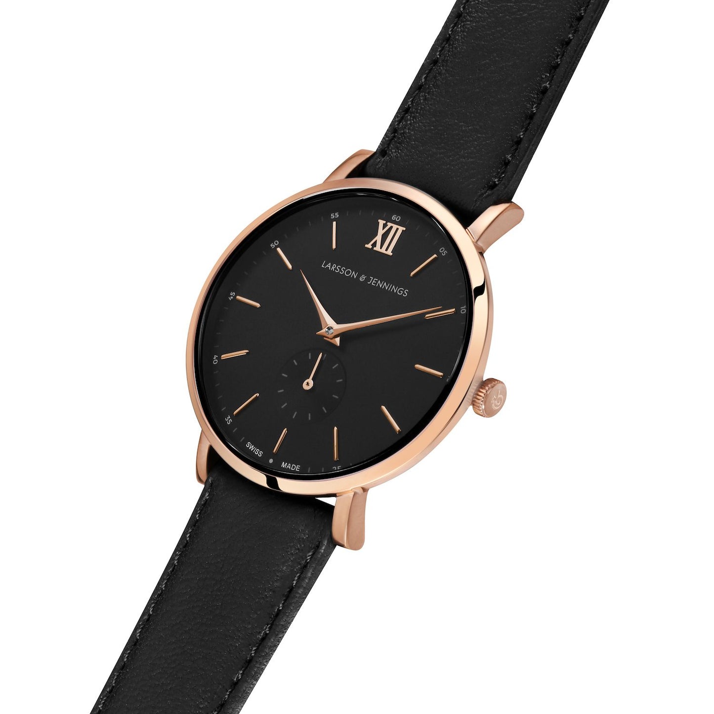 Jura Leather 38mm Rose Gold Black