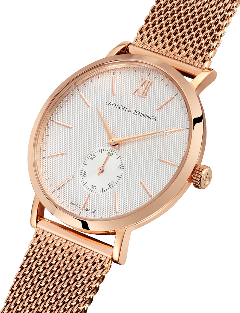 Lj Classic Lugano Mechanical Milanese 40mm Rose Gold White