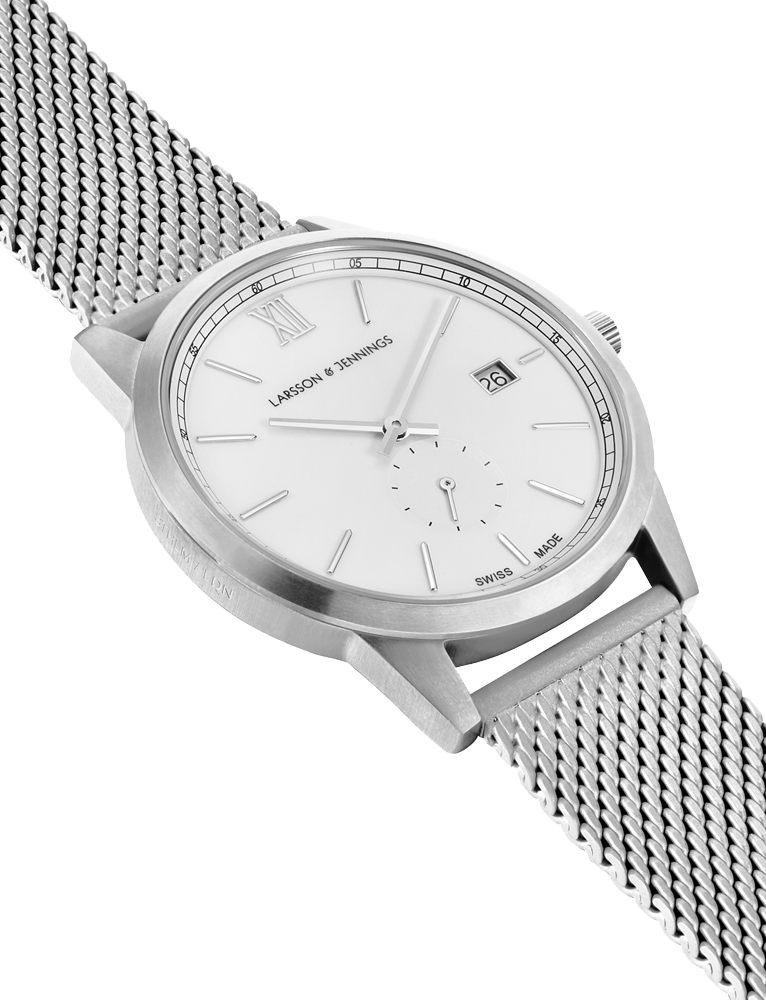 Saxon Milanese 39mm Silver White