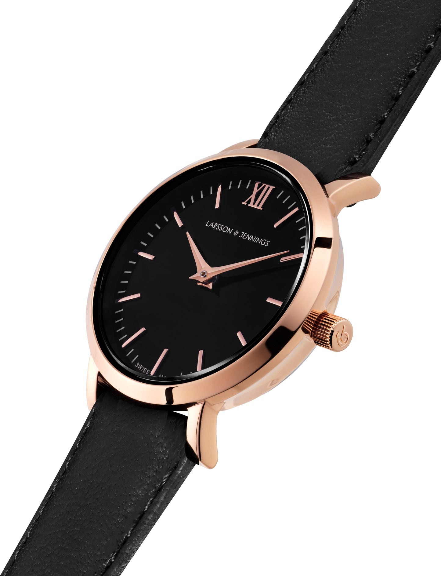 Lj Classic Lugano Leather 26mm Rose Gold Black