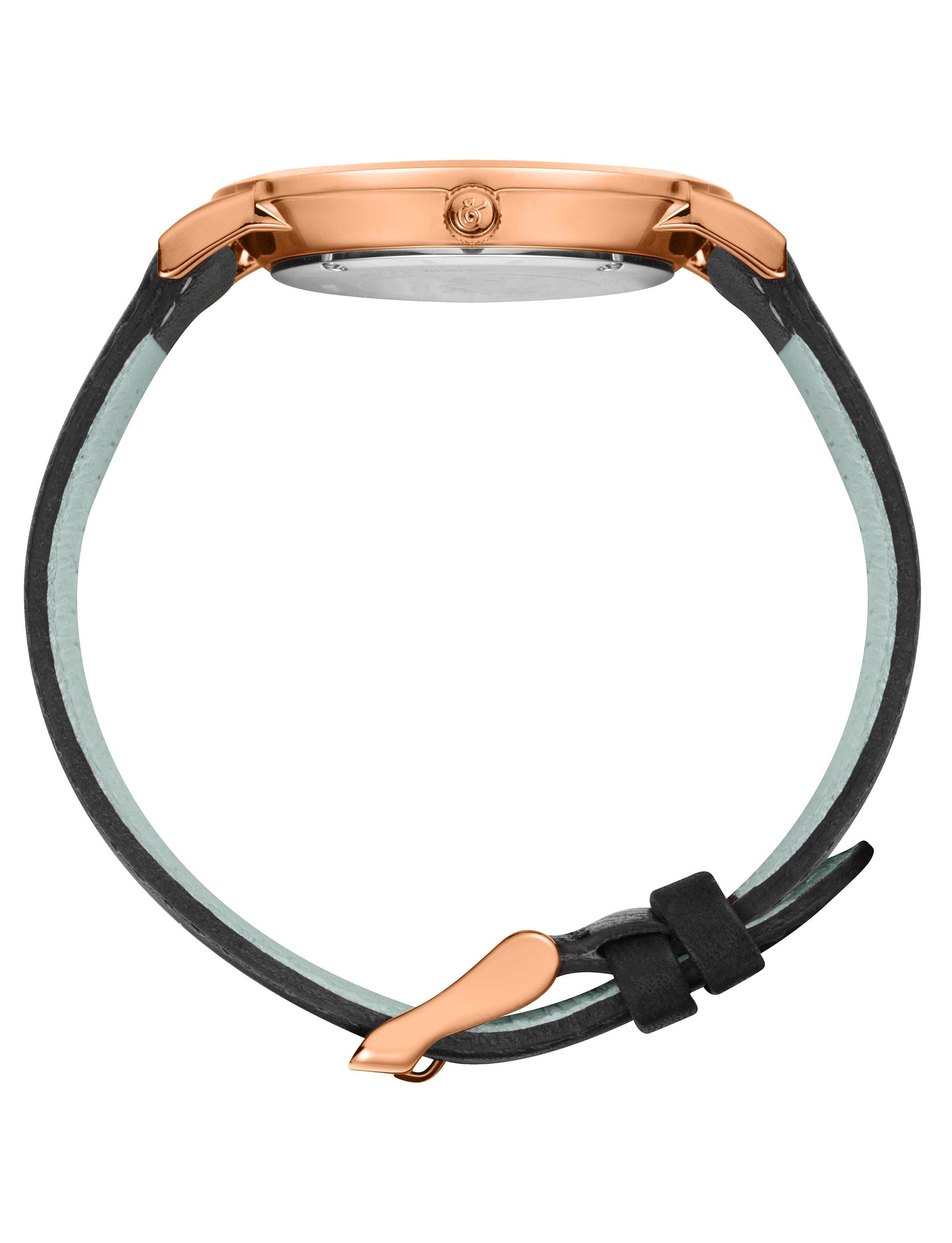 Sloan Guilloche Leather 40mm Rose Gold Black