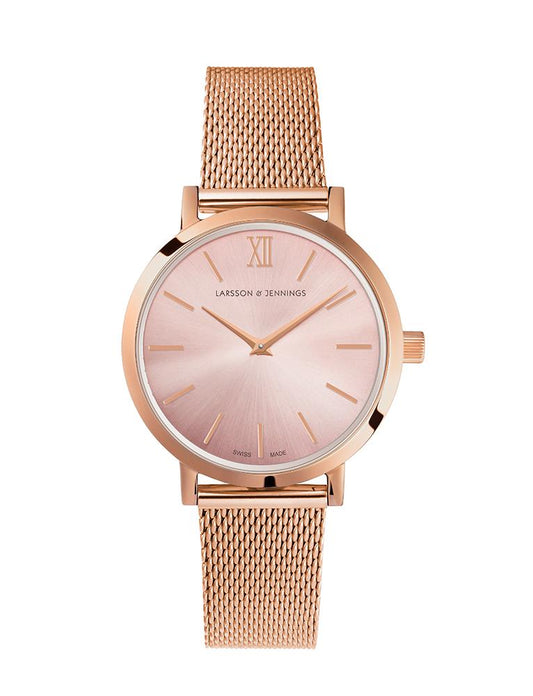 Solaris Lugano Milanese 26mm Rose Gold Purple