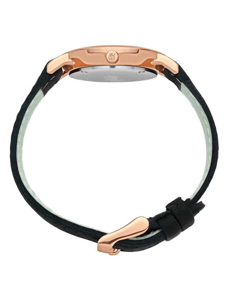 Lj Classic Lugano Leather 33mm Rose Gold Black