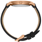 Jette Lugano Leather 40mm Rose Gold Black