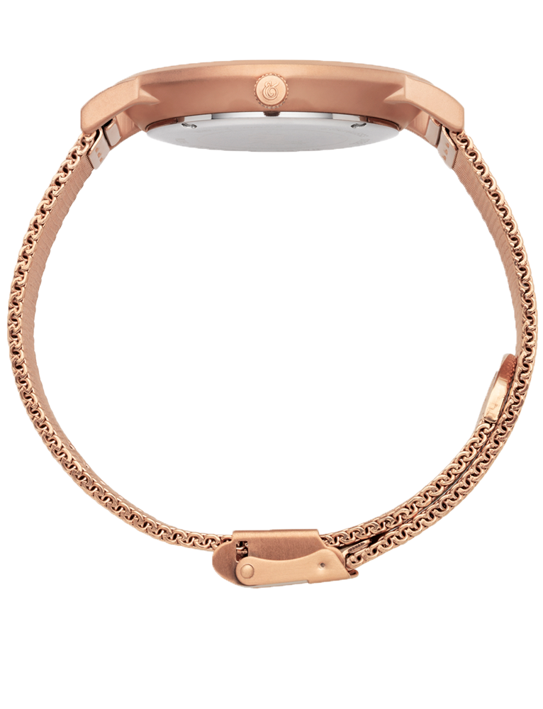 LUGANO 40MM ROSEGOLD/WHITE MILANESE ROSEGOLD