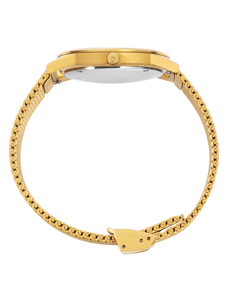 SAXON 39MM GOLD/GOLD SUNRAY MILANESE GOLD