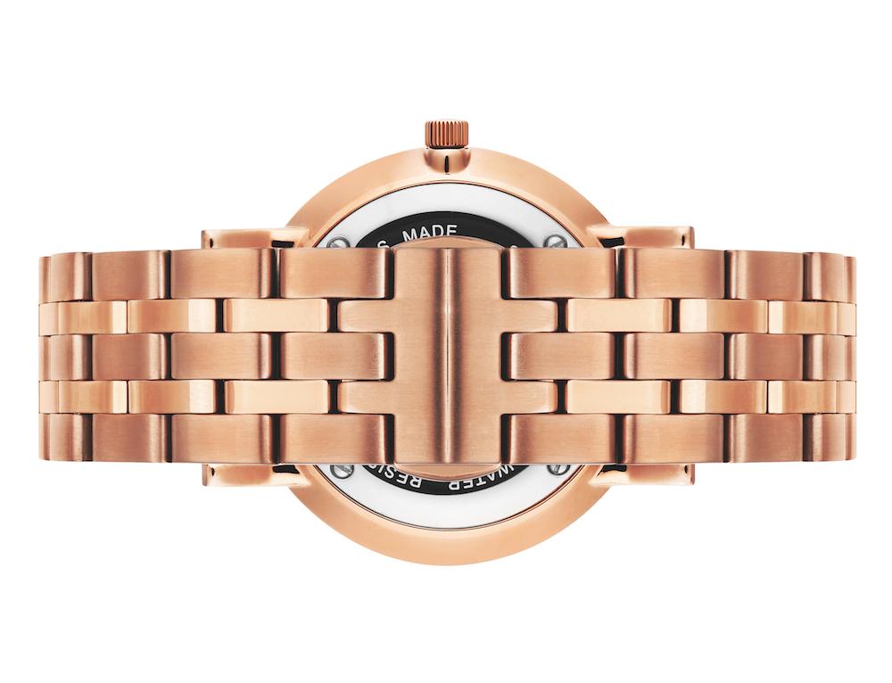 Lj Classic Lugano Vasa Link 33mm Rose Gold Black